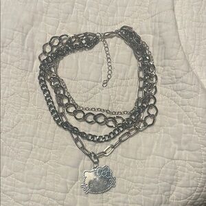 Silver Chain Necklace with Pendant